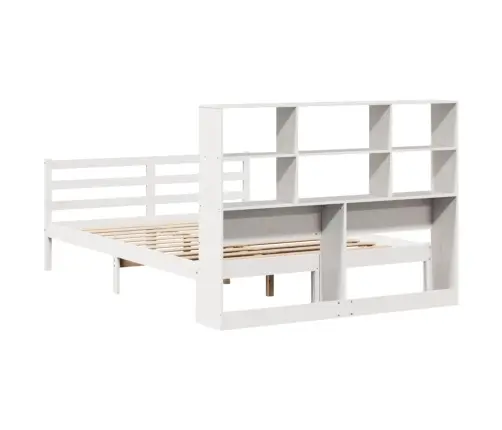 Gulta Ar Grāmatu Plauktu, Bez Matrača, 140X200 Cm, Priedes Koks Vidaxl