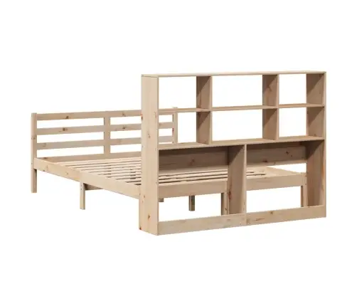 Lova Su Knygų Spinta Be Čiužinio, 150X200cm Pušies Masyvas