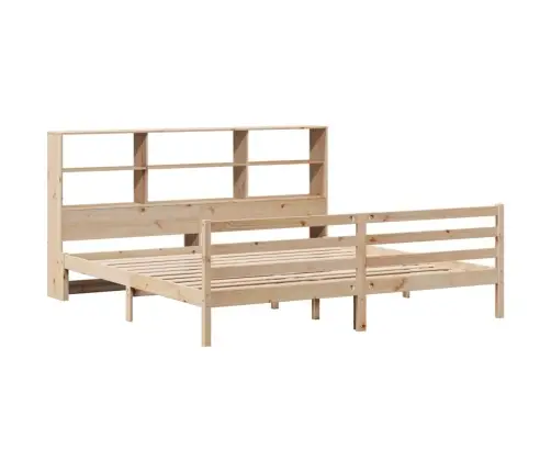 Lova Su Knygų Spinta Be Čiužinio, 180X200cm Pušies Masyvas