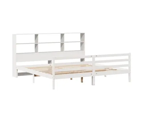 Lova Su Knygų Spinta Be Čiužinio, Balta, 180X200cm Pušis