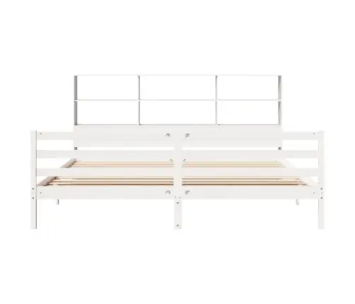 Lova Su Knygų Spinta Be Čiužinio, Balta, 180X200cm Pušis