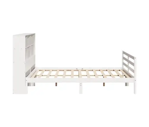 Lova Su Knygų Spinta Be Čiužinio, Balta, 180X200cm Pušis