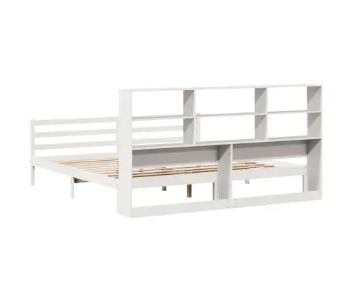 Lova Su Knygų Spinta Be Čiužinio, Balta, 180X200cm Pušis