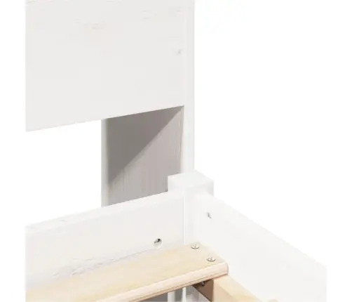 Lova Su Knygų Spinta Be Čiužinio, Balta, 180X200cm Pušis