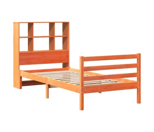 Lova Be Čiužinio/Su Knygų Lentyna, Vaško Ruda, 100X200cm Pušis