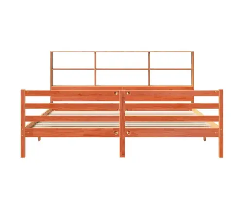 Lova Su Knygų Spinta Be Čiužinio, Rudas, 200X200cm Pušis