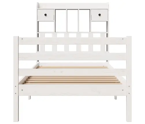 Gulta Ar Grāmatu Plauktu, Bez Matrača, 75X190 Cm, Priedes Koks Vidaxl