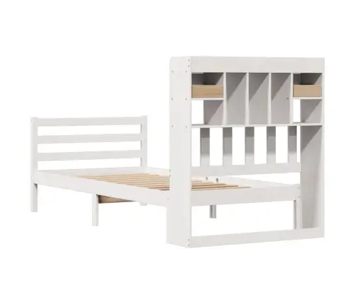 Gulta Ar Grāmatu Plauktu, Bez Matrača, 75X190 Cm, Priedes Koks Vidaxl