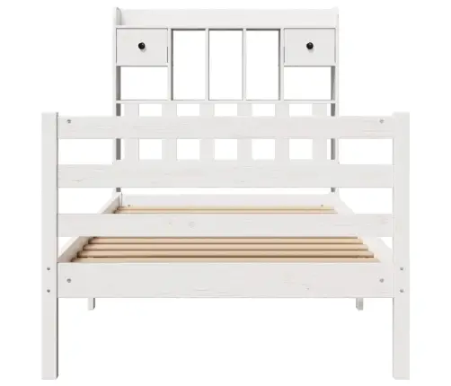 Lova Su Knygų Spinta Be Čiužinio, Balta, 90X190cm Pušis