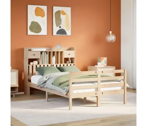 Riiuliga Voodiraam Ilma Madratsita, 135X190 cm Männipuit