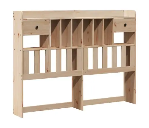 Gulta Ar Grāmatu Plauktu, Bez Matrača, 140X190 Cm, Priedes Koks Vidaxl