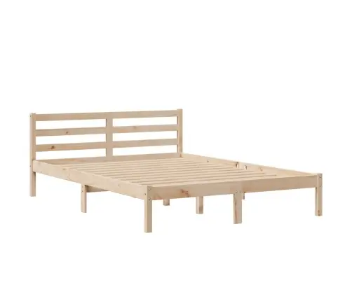 Gulta Ar Grāmatu Plauktu, Bez Matrača, 140X190 Cm, Priedes Koks Vidaxl