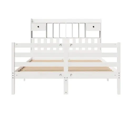 Riiuliga Voodiraam Ilma Madratsita, Valge, 140X190cm Männipuit