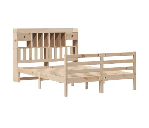 Lova Su Knygų Spinta Be Čiužinio, 150X200cm Pušies Masyvas