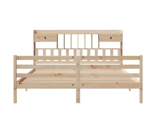 Gulta Ar Grāmatu Plauktu, Bez Matrača, 180X200 Cm, Priedes Koks Vidaxl