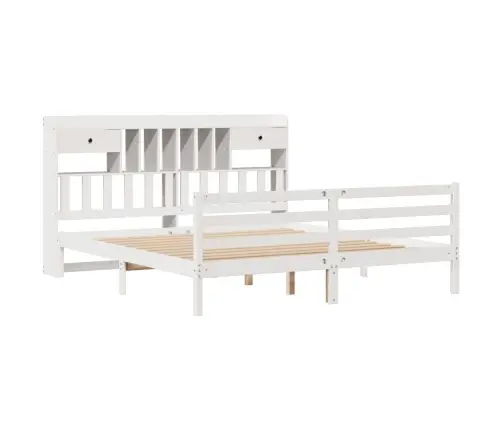 Gulta Ar Grāmatu Plauktu, Bez Matrača, 180X200 Cm, Priedes Koks Vidaxl