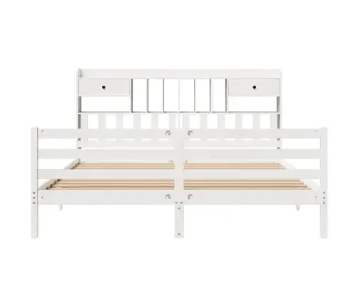 Gulta Ar Grāmatu Plauktu, Bez Matrača, 180X200 Cm, Priedes Koks Vidaxl