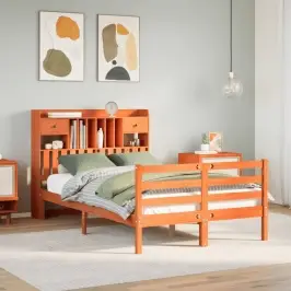 Gulta Ar Grāmatu Plauktu, Bez Matrača, 135X190 Cm, Priedes Koks Vidaxl Gulta Ar Grāmatu Plauktu, Bez Matrača, 135X190 Cm, Priedes Koks Vidaxl