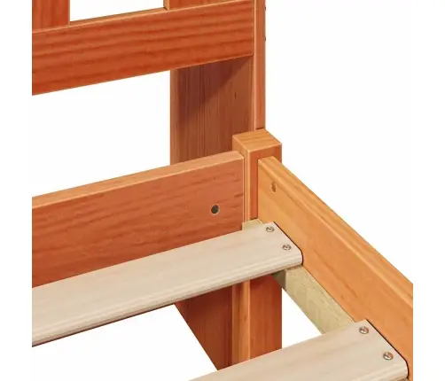 Gulta Ar Grāmatu Plauktu, Bez Matrača, 140X190 Cm, Priedes Koks Vidaxl