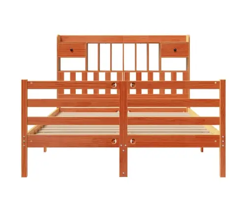 Gulta Ar Grāmatu Plauktu, Bez Matrača, 150X200 Cm, Priedes Koks Vidaxl