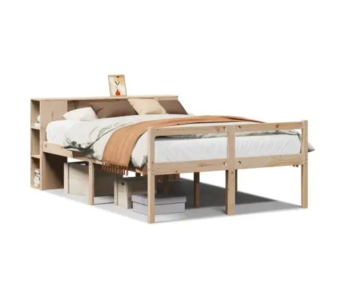 Riiuliga Voodiraam Ilma Madratsita, 135X190 cm Männipuit