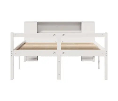 Gulta Ar Grāmatu Plauktu, Bez Matrača, 150X200 Cm, Priedes Koks Vidaxl