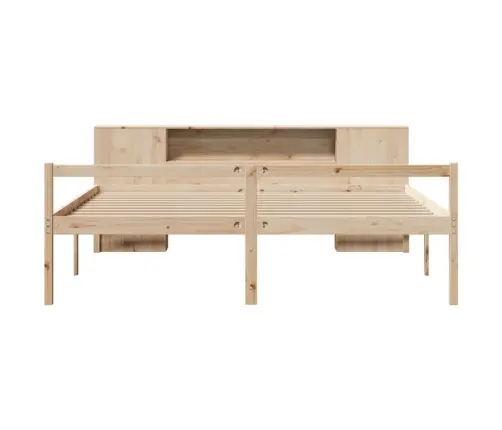 Gulta Ar Grāmatu Plauktu, Bez Matrača, 180X200 Cm, Priedes Koks Vidaxl