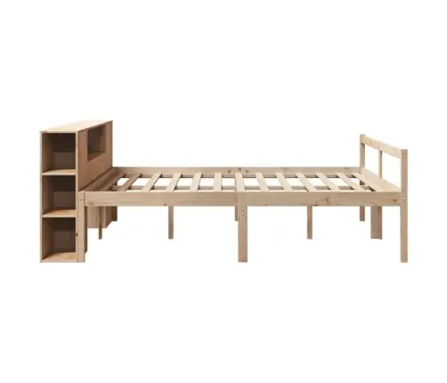 Gulta Ar Grāmatu Plauktu, Bez Matrača, 180X200 Cm, Priedes Koks Vidaxl