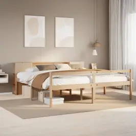 Gulta Ar Grāmatu Plauktu, Bez Matrača, 180X200 Cm, Priedes Koks Vidaxl Gulta Ar Grāmatu Plauktu, Bez Matrača, 180X200 Cm, Priedes Koks Vidaxl