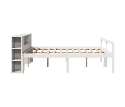 Lova Su Knygų Spinta Be Čiužinio, Balta, 200X200cm Pušis