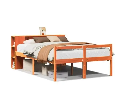 Riiuliga Voodi Ilma Madratsita, Vahapruun, 140X200cm Puit