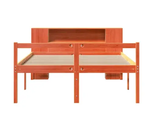 Riiuliga Voodi Ilma Madratsita, Vahapruun, 140X200cm Puit