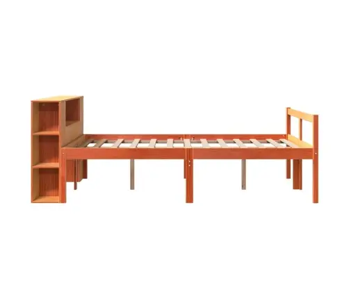 Riiuliga Voodi Ilma Madratsita, Vahapruun, 140X200cm Puit