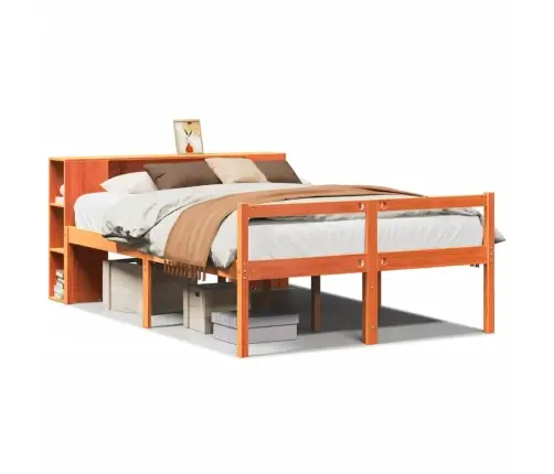 Lova Su Knygų Spinta Be Čiužinio, Rudas, 150X200cm Pušis