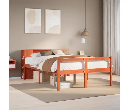 Lova Su Knygų Spinta Be Čiužinio, Rudas, 150X200cm Pušis