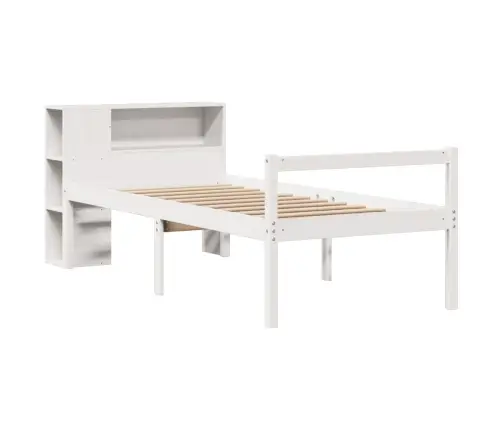 Gulta Ar Grāmatu Plauktu, Bez Matrača, 75X190 Cm, Priedes Koks Vidaxl