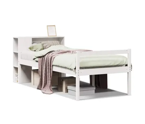 Gulta Ar Grāmatu Plauktu, Bez Matrača, 90X200 Cm, Priedes Koks Vidaxl