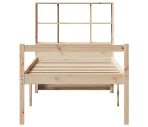 Gulta Ar Grāmatu Plauktu, Bez Matrača, 90X190 Cm, Priedes Koks Vidaxl