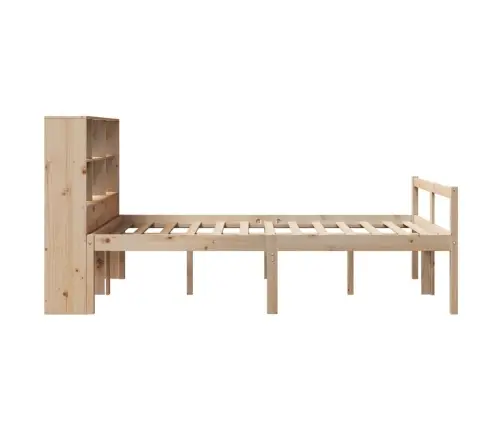 Gulta Ar Grāmatu Plauktu, Bez Matrača, 120X190 Cm, Priedes Koks Vidaxl