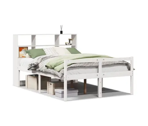 Gulta Ar Grāmatu Plauktu, Bez Matrača, 120X190 Cm, Priedes Koks Vidaxl