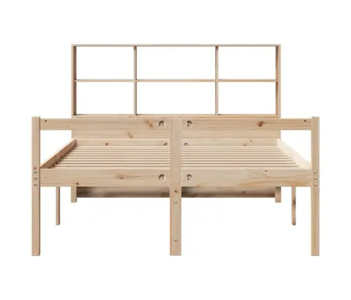 Lova Su Knygų Spinta Be Čiužinio, 140X190cm Pušies Masyvas