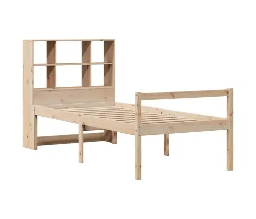 Lova Su Knygų Spinta Be Čiužinio, 90X200cm Pušies Masyvas