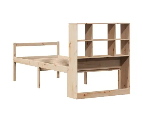 Lova Su Knygų Spinta Be Čiužinio, 90X200cm Pušies Masyvas