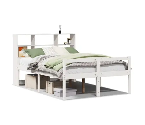 Riiuliga Voodiraam Ilma Madratsita, Valge, 120X200cm Männipuit