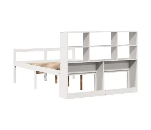 Riiuliga Voodiraam Ilma Madratsita, Valge, 120X200cm Männipuit