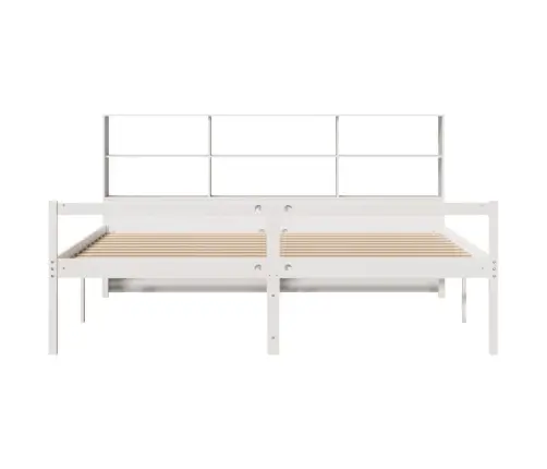 Lova Su Knygų Spinta Be Čiužinio, Balta, 180X200cm Pušis