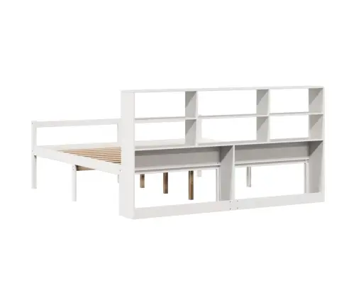 Lova Su Knygų Spinta Be Čiužinio, Balta, 180X200cm Pušis