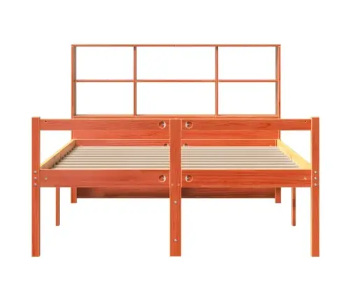 Gulta Ar Grāmatu Plauktu, Bez Matrača, 135X190 Cm, Masīvkoks Vidaxl