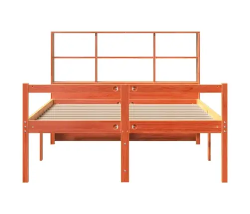 Gulta Ar Grāmatu Plauktu, Bez Matrača, 140X200 Cm, Masīvkoks Vidaxl