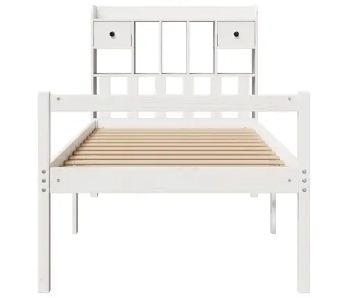 Gulta Ar Grāmatu Plauktu, Bez Matrača, 75X190 Cm, Priedes Koks Vidaxl